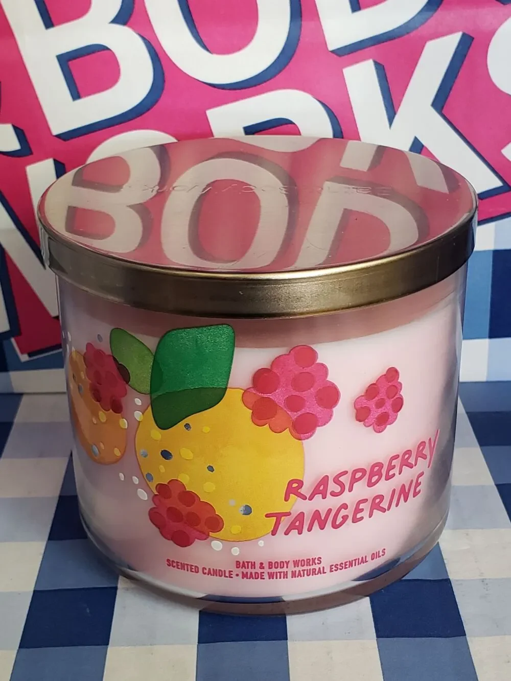 BBW Raspberry Tangerine 3 Wick Candle